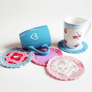 untersetzer stoff umhaekelt haekeln