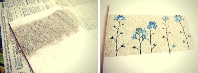 Anleitung: Sandbastelkarten mit getrockneten Blumen