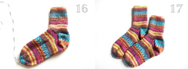 Anleitung: Socken stricken Teil 4 – Mittelteil und Spitze