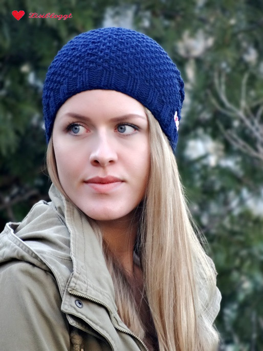 Anleitung: Dunkelblaue Strickbeanie aus Baumwolle