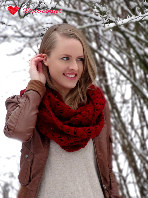 Anleitung: Gehäkelter Loop-Schal mit Muschelmuster