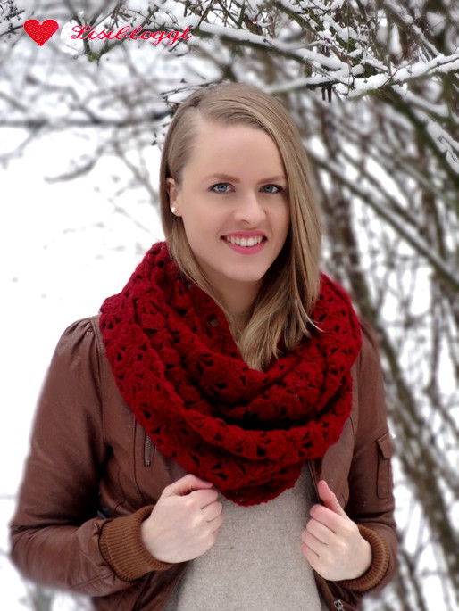 Anleitung: Gehäkelter Loop-Schal mit Muschelmuster