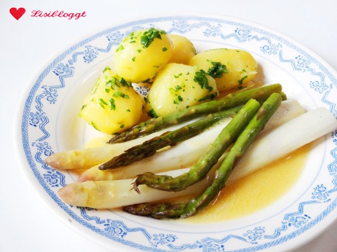 Rezept: Ofenspargel mit veganer Hollandaise und Kartoffeln (glutenfrei)