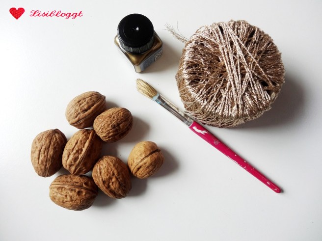 Anleitung: Goldene Weihnachts-Walnüsse