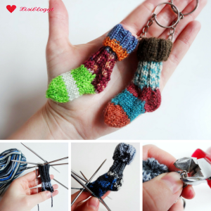 Anleitung: Mini-Socken Schlüsselanhänger stricken