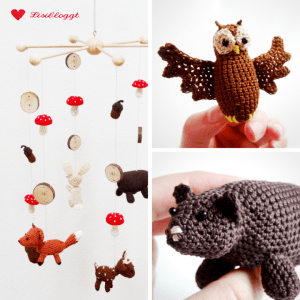 Anleitung: Wald-Mobile Teil 3, Bär und Eule häkeln