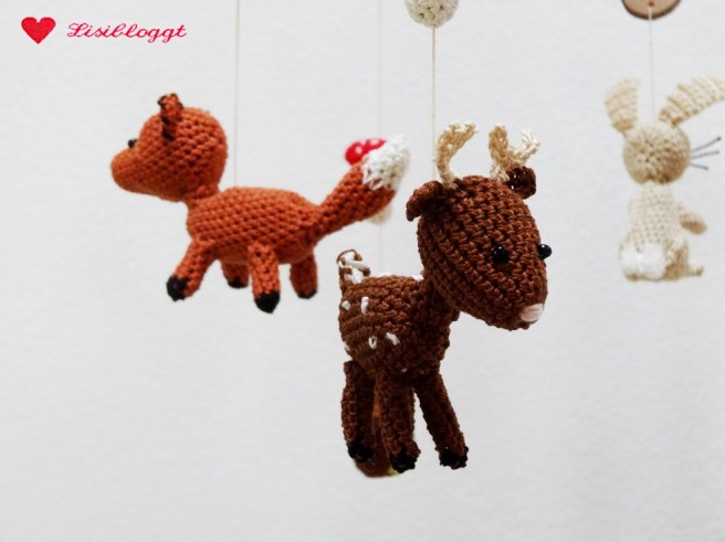 Anleitung: Wald-Mobile Teil 1, Fuchs und Reh häkeln