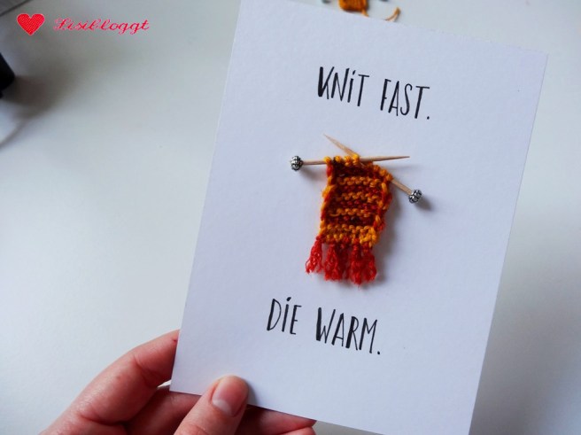 Anleitung: Bastelkarten mit Mini-Strickzeug