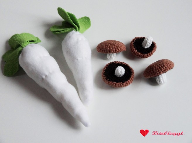 Anleitung: Rettich und Champignons fuer den Kaufladen