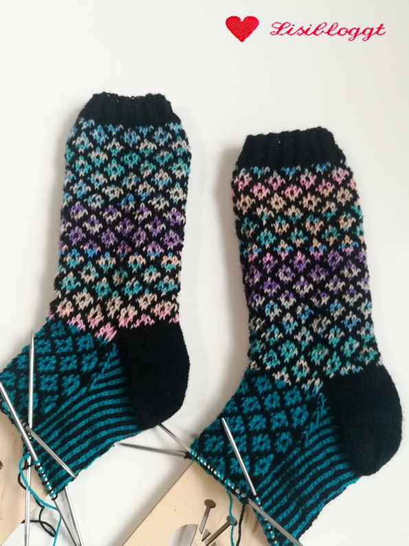 Anleitung: Diamond-Socks aus Restegarn stricken