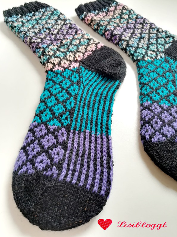 Anleitung: Diamond-Socks aus Restegarn stricken