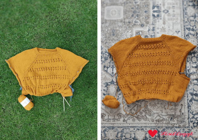 Anleitung: Gelbes Lochmuster-Shirt stricken